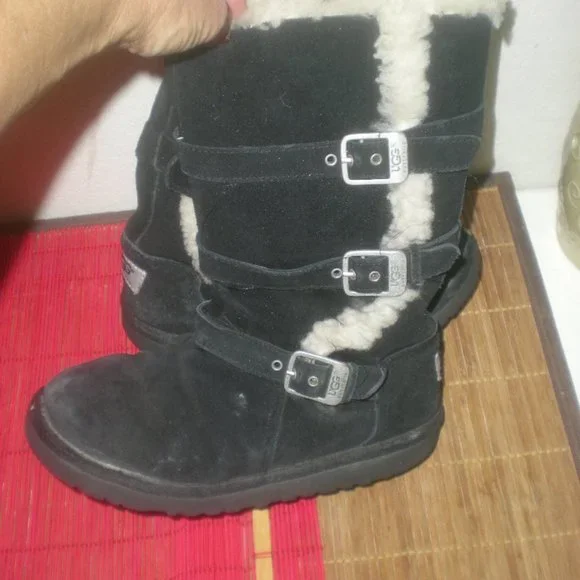 UGG Brand Boots Kids Girls Size Black Snow